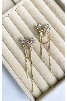 گوشواره نقره زرد زنانه 925 عیار Diamara Designs - کد 894006159