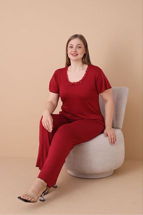 ست لباس راحتی زرشکی زنانه ساده şuranur - کد 895293431