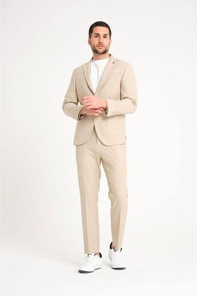 کت و شلوار بژ مردانه یقه کتی ACTIVE MODA - کد 896722891