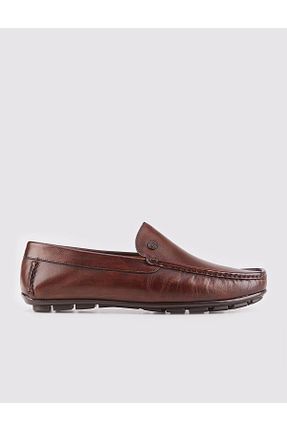 کفش لوفر قهوه ای مردانه چرم خالص Cabani - کد 50822527