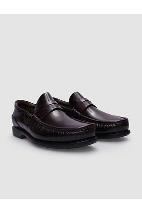 کفش کژوال زرشکی مردانه چرم خالص Cabani - کد 846151890