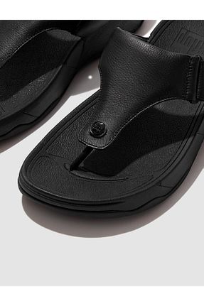 دمپائی مشکی مردانه چرم مصنوعی Fitflop - کد 874394112