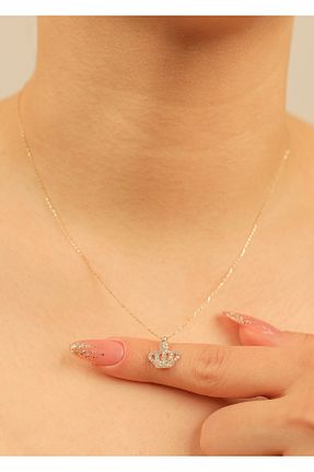 گردنبند طلا سبز زنانه 14 عیار kuyumcu nurettin - کد 896789636