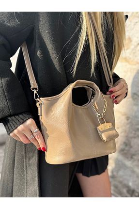 کیف دوشی قهوه ای زنانه چرم مصنوعی mèche atelier since 2024 - کد 895417269
