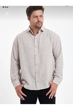 پیراهن بژ مردانه یقه پیراهنی MODA - کد 895441894