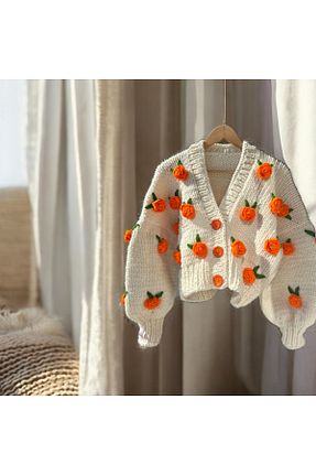 رویه نارنجی زنانه اکریلیک El örgüsü - کد 878863805