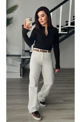 شلوار جین سفید زنانه پاچه لوله تفنگی Oslove - کد 895462101