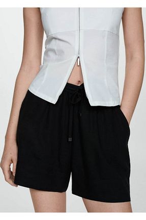 شلوارک و برمودا مشکی زنانه Straight MANGO - کد 827346748