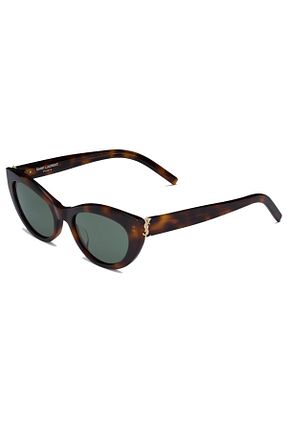 عینک آفتابی سبز زنانه استخوانی Yves Saint Laurent - کد 743807260