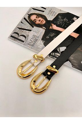 کمربند مشکی زنانه چرم مصنوعی MODAM HİFA - کد 895525226