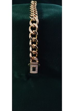 دستبند استیل (فولاد) طلائی زنانه Bluebell - کد 895498909