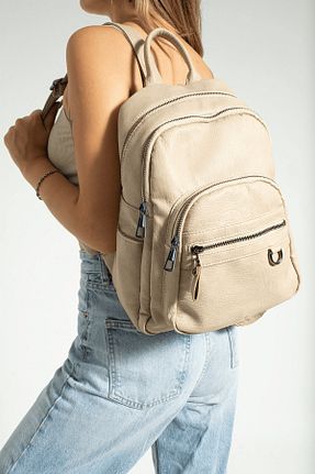 کوله پشتی بژ زنانه سایز متوسط FiONA BAG - کد 759255434