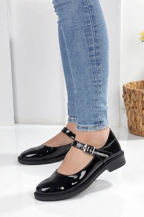 کفش لوفر مشکی زنانه چرم مصنوعی EYLÜLDEN MODA SHOES - کد 896856176