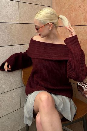 پلیور زرشکی زنانه ساده Madmext - کد 895570282
