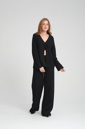 ست بالاتنه و پائین تنه مشکی زنانه بافت Store - کد 895580739