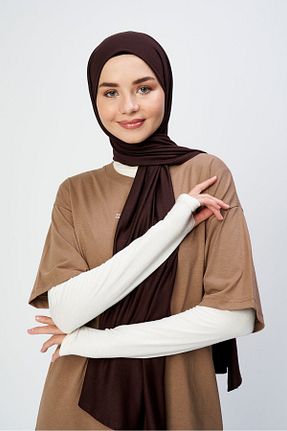 شال قهوه ای زنانه پنبه ای Modakaşmir - کد 895612330