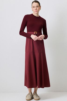 لباس حجاب زرشکی زنانه نیمه فیت Touche Prive - کد 895636495