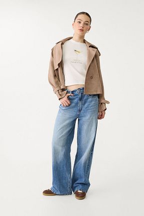 تیشرت طلائی زنانه Fitted Stradivarius - کد 895633027
