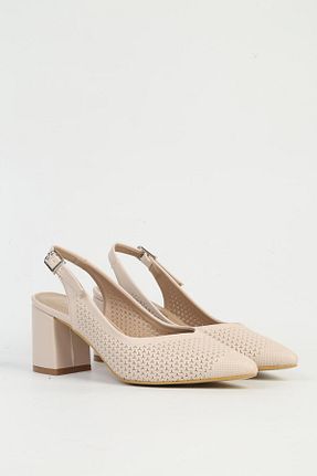 کفش پاشنه بلند کلاسیک نباتی زنانه پاشنه ضخیم Pierre Cardin - کد 895639082
