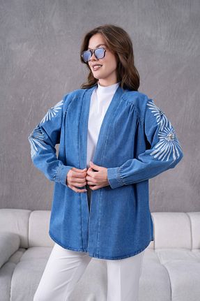 کت آبی زنانه اورسایز Miss Allos - کد 895645454