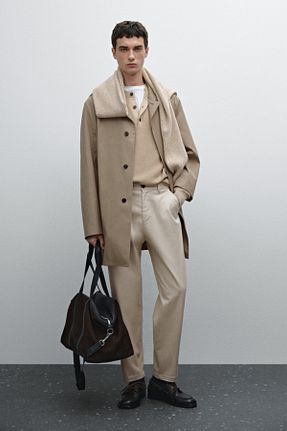 شلوار بژ مردانه پنبه ای Massimo Dutti - کد 895640085