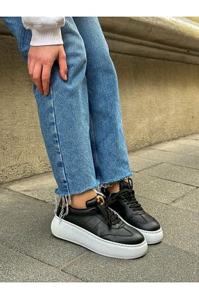 کفش اسنیکر مشکی زنانه بند دار ERVANIN BUTİĞİ - کد 895647780