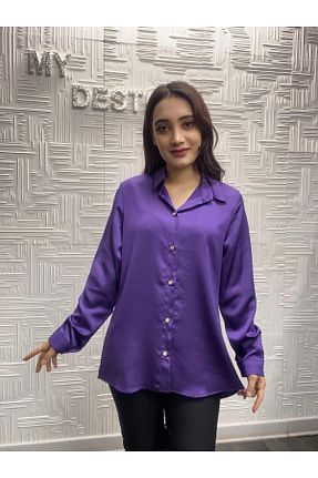 پیراهن بنفش زنانه اورسایز My Destino - کد 895638312