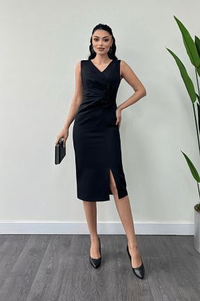 لباس مجلسی و فارغ التحصیلی مشکی زنانه بدون آستین giyimmasalı - کد 895654473