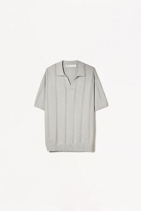 پولوشرت آبی مردانه پنبه ای Bershka - کد 895659400