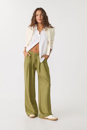 شلوار خاکی زنانه پلی استر Stradivarius - کد 895652744