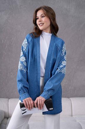 کت آبی زنانه اورسایز Miss Allos - کد 895664626