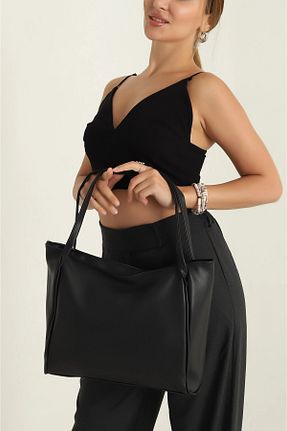 کیف دوشی مشکی زنانه چرم مصنوعی ÇANTA - کد 895655024