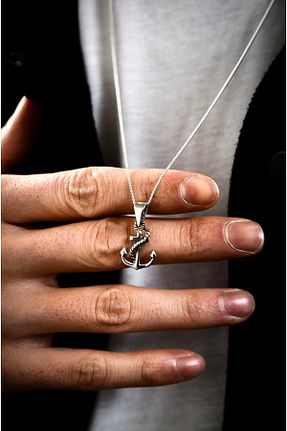 گردنبند نقره سفید زنانه 925 عیار Ebrar Silver - کد 895673533