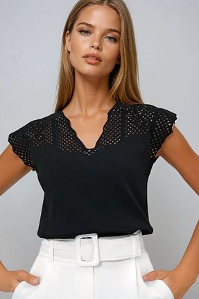 بلوز مشکی زنانه Ajurlu VAGGON - کد 895687141