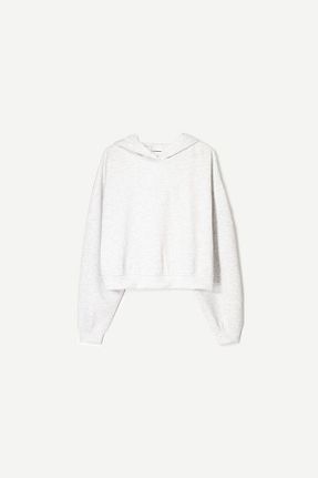سوئیشرت طوسی زنانه ساده Bershka - کد 895672488