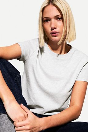 تیشرت طوسی زنانه Relaxed Bershka - کد 895672357