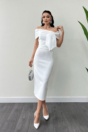 لباس مجلسی و فارغ التحصیلی سفید زنانه بدون آستین giyimmasalı - کد 895690368