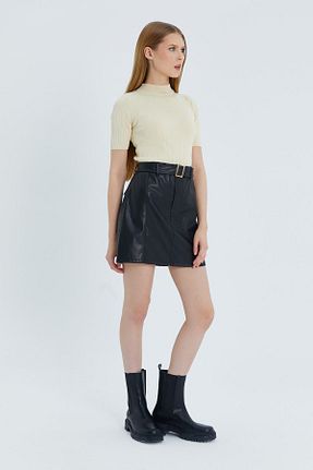 دامن مشکی زنانه ساده Shopping Shop - کد 895674318