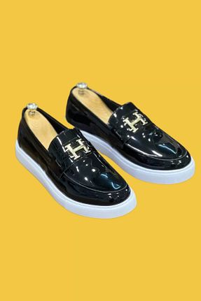 کفش کژوال مشکی مردانه چرم لاکی shoecide - کد 802392067