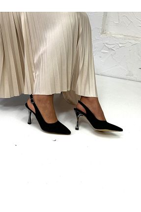 کفش پاشنه بلند کلاسیک مشکی زنانه چرم مصنوعی İnci Topuk - کد 895723676