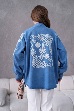 کت آبی زنانه اورسایز Miss Allos - کد 895664626