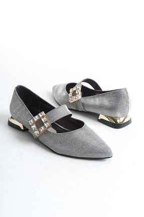 کفش پاشنه بلند کلاسیک طلائی زنانه چرم مصنوعی Moda Değirmeni - کد 895780788