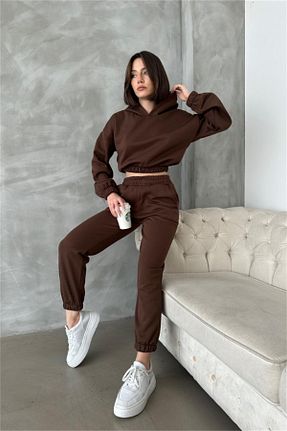 ست بالاتنه و پائین تنه قهوه ای زنانه بافت CC STORE - کد 895769070