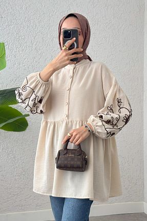 تونیک حجاب طوسی زنانه بافتنی Salih Çelebi - کد 897056568