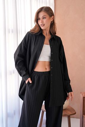 ست بالاتنه و پائین تنه مشکی زنانه بافتنی minaaise - کد 895791020