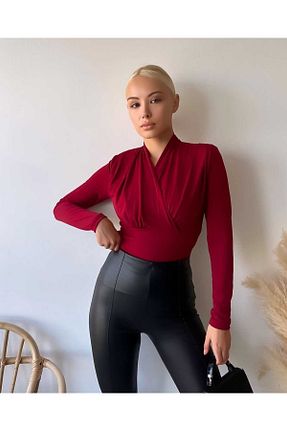 بلوز زرشکی زنانه ساده astap - کد 895782170
