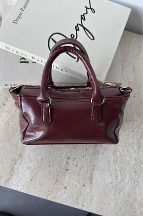کیف پستچی زرشکی زنانه چرم مصنوعی leonas - کد 897153484