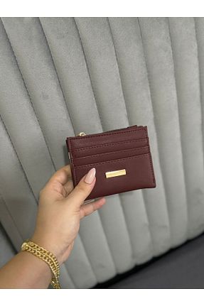 کیف پول زرشکی زنانه سایز متوسط Moda Sekiz - کد 895785315