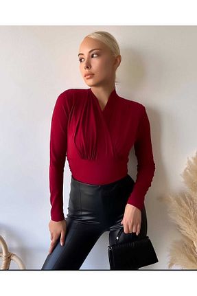 بلوز زرشکی زنانه ساده astap - کد 895782170