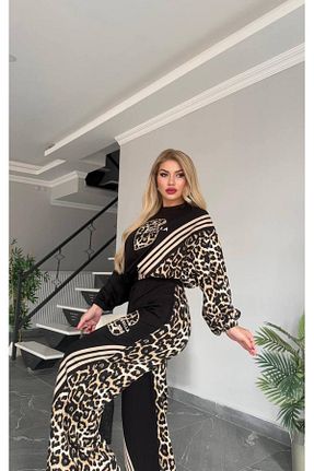 ست بالاتنه و پائین تنه مشکی زنانه بافتنی Bella Belluci - کد 895788706